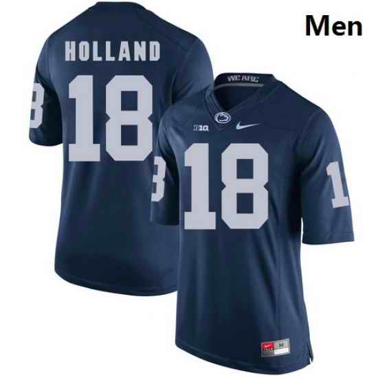 Men Penn State Nittany Lions 18 Jonathan Holland Navy College Football Jersey